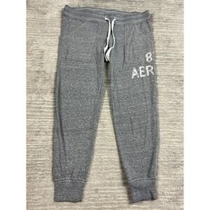 Aeropostale Joggers Womens Small Gray 87 Aero Sweatpants Lounge Pants Drawstring